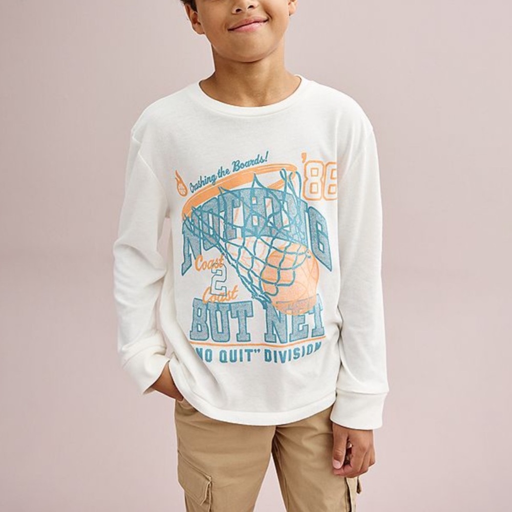 Sonoma Goods for Life Boys Basketball Long Sleeve Tee Shirt